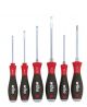 SoftFinish® slotted/ Phillips screwdriver set, 6 pcs. Hex blades with hex bolster, solid steel cap