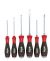 SoftFinish® slotted/ Phillips screwdriver set, 6 pcs. Hex blades with hex bolster, solid steel cap